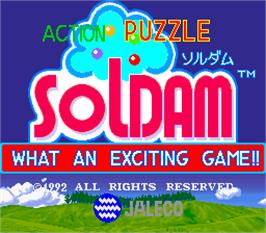 Title screen of Soldam on the Arcade.
