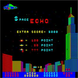 Title screen of Space Echo on the Arcade.