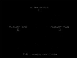 Title screen of Space Fortress on the Arcade.