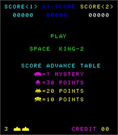 Title screen of Space King 2 on the Arcade.