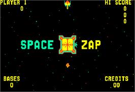 Title screen of Space Zap on the Arcade.