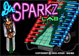 Title screen of Sparkz on the Arcade.