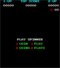 Title screen of Spinner on the Arcade.