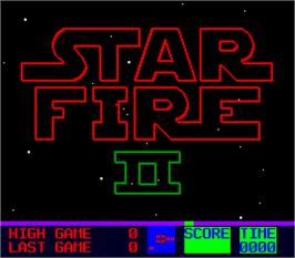 Title screen of Star Fire 2 on the Arcade.
