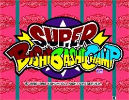 Title screen of Super Bishi Bashi Championship on the Arcade.