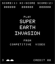 Title screen of Super Earth Invasion on the Arcade.