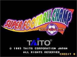 Title screen of Super Football Champ on the Arcade.