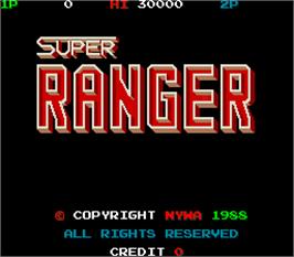 Title screen of Super Ranger on the Arcade.