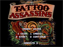 Title screen of Tattoo Assassins on the Arcade.