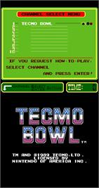 Title screen of Tecmo Bowl on the Arcade.