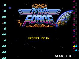 Title screen of Terra Force on the Arcade.