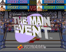 Title screen of The Main Event on the Arcade.