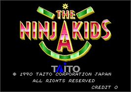 Title screen of The Ninja Kids on the Arcade.