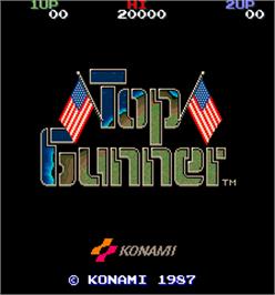 Title screen of Top Gunner on the Arcade.