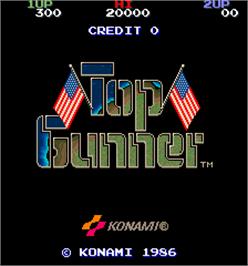 Title screen of Top Gunner on the Arcade.