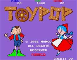 Title screen of Toypop on the Arcade.