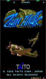 Title screen of Twin Hawk on the Arcade.