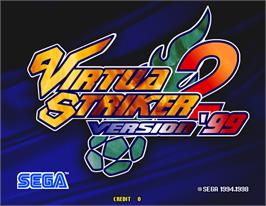 Title screen of Virtua Striker 2 '99.1 on the Arcade.