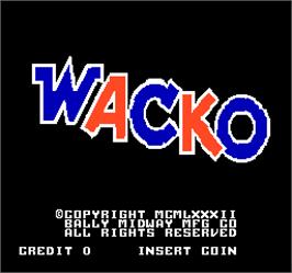 Title screen of Wacko on the Arcade.