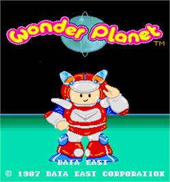 Title screen of Wonder Planet on the Arcade.