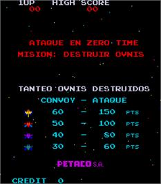 Title screen of Zero Time on the Arcade.