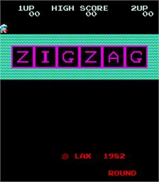 Title screen of Zig Zag on the Arcade.