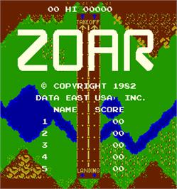 Title screen of Zoar on the Arcade.