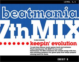 Title screen of beatmania 7th MIX on the Arcade.