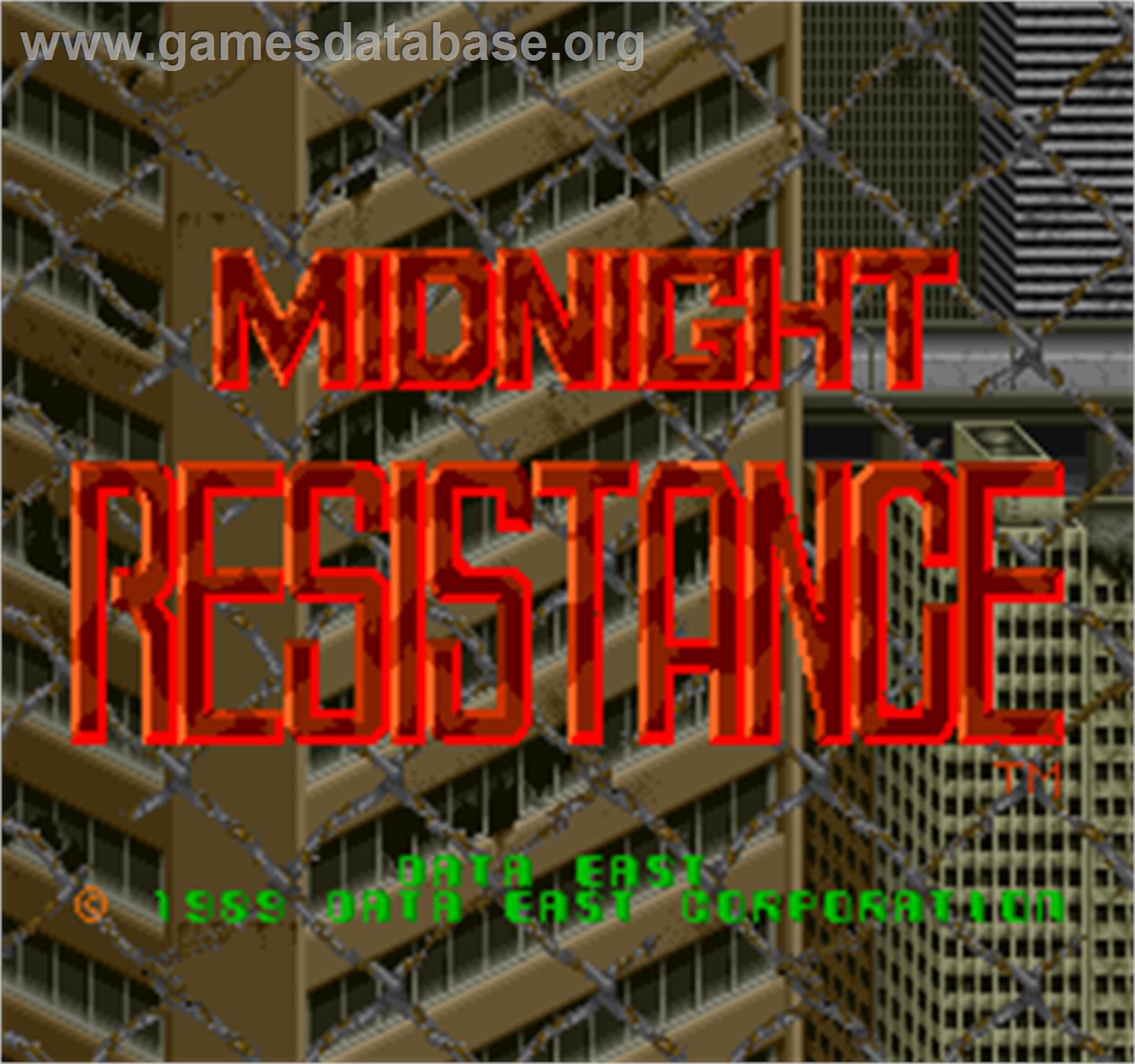 Midnight Resistance - Arcade - Artwork - Title Screen