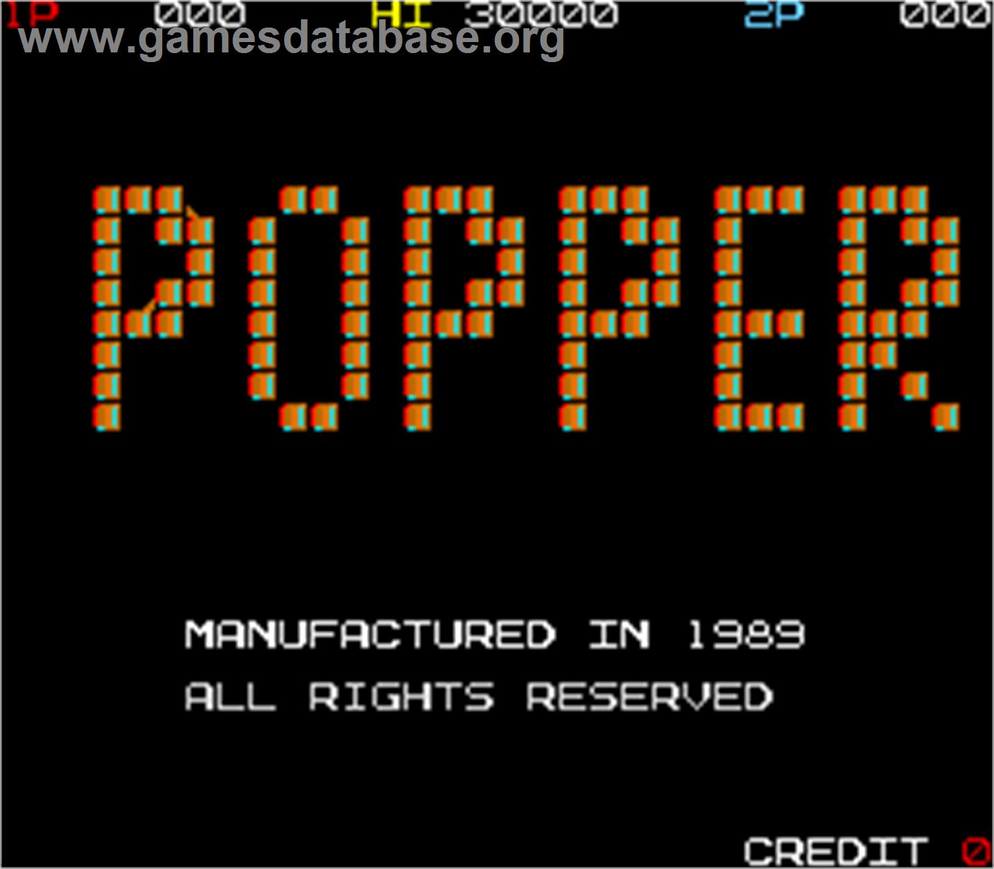 Popper - Arcade - Artwork - Title Screen