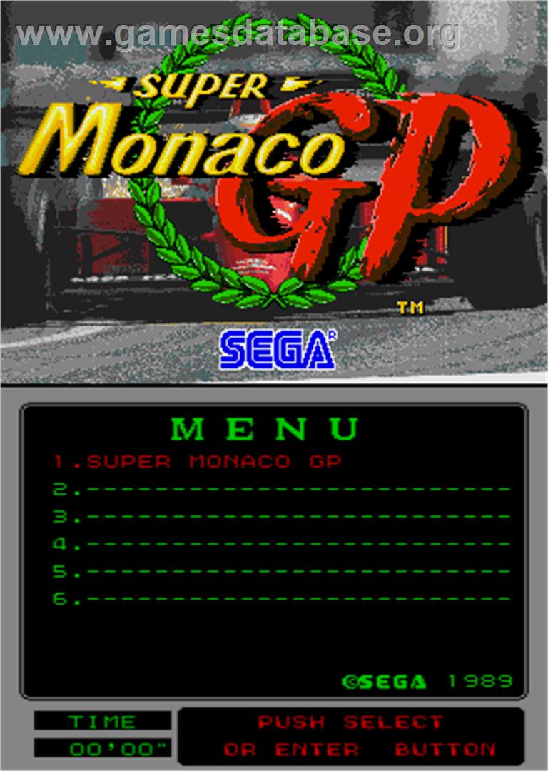 Super Monaco GP - Arcade - Artwork - Title Screen