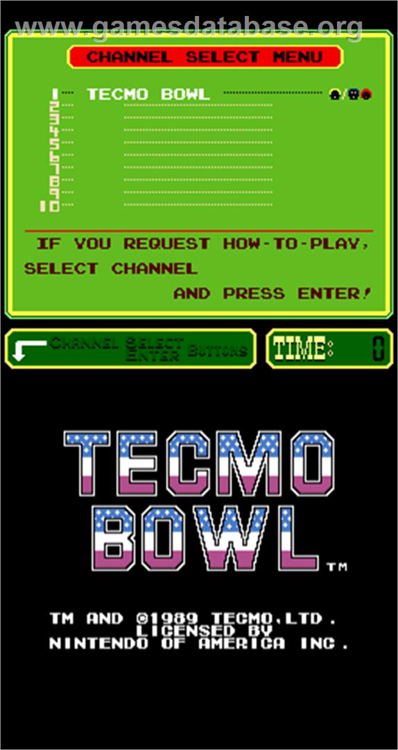 Tecmo Bowl - Arcade - Artwork - Title Screen