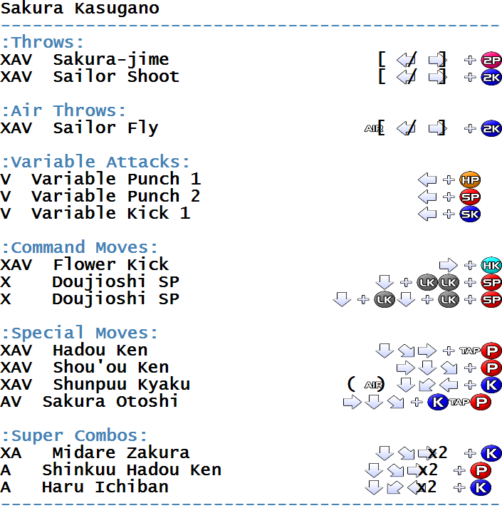 List of moves in Street Fighter Alpha 3 I-Z