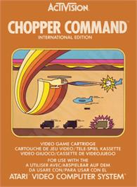 Box cover for Chopper Command on the Atari 2600.