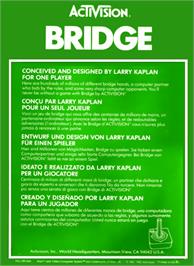 Box back cover for Bridge on the Atari 2600.