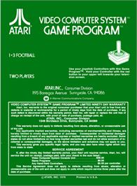 Box back cover for Super Football on the Atari 2600.