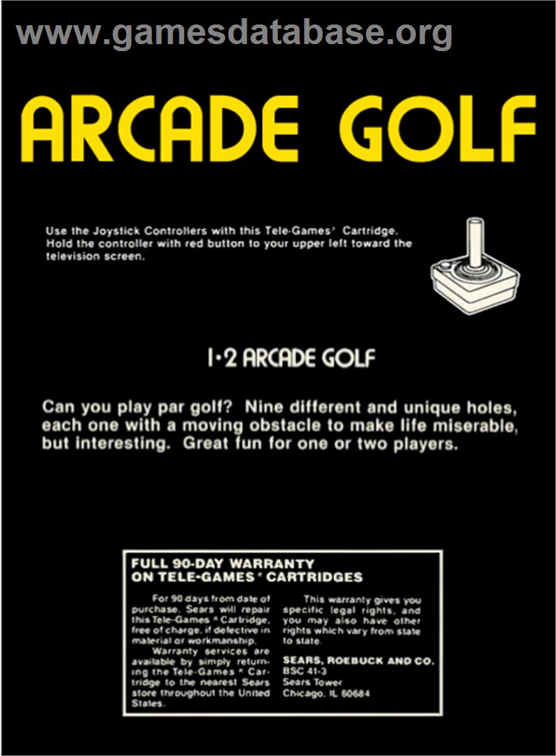 Miniature Golf - Atari 2600 - Artwork - Box Back