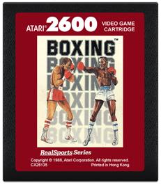 Cartridge artwork for RealSports Boxing on the Atari 2600.