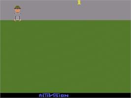 Title screen of Kaboom! on the Atari 2600.