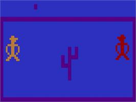 Title screen of Outlaw on the Atari 2600.