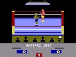 Title screen of RealSports Boxing on the Atari 2600.