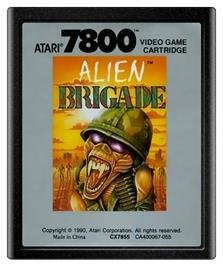 Cartridge artwork for Alien Brigade on the Atari 7800.