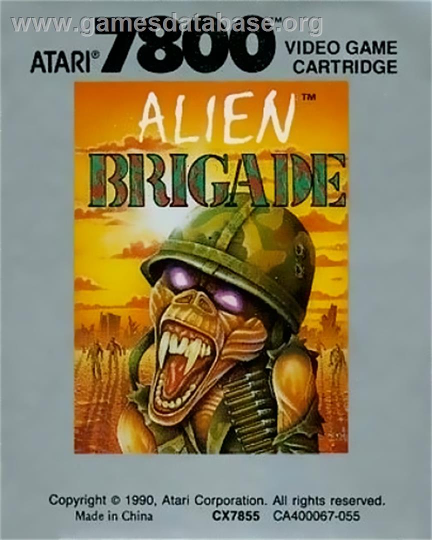 Alien Brigade - Atari 7800 - Artwork - Cartridge Top