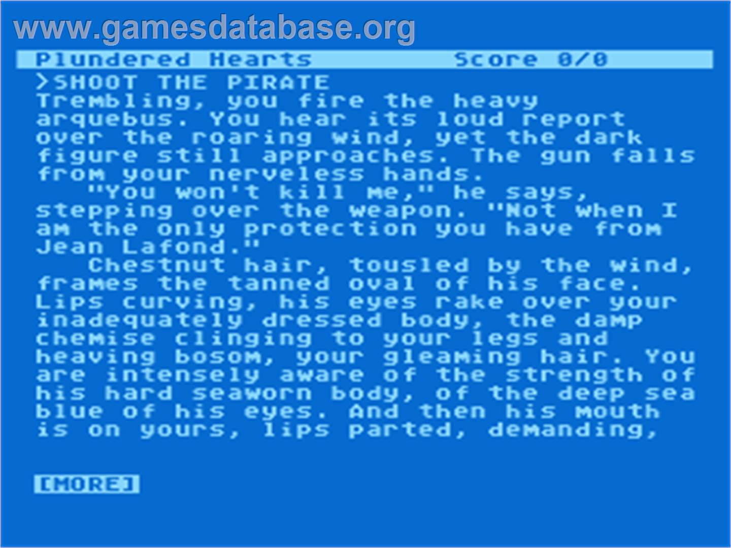 Plundered Hearts - Atari 8-bit - Artwork - Title Screen