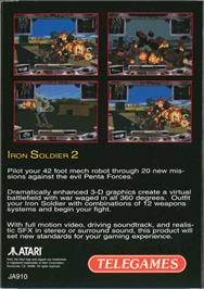 Box back cover for Iron Soldier 2 on the Atari Jaguar.