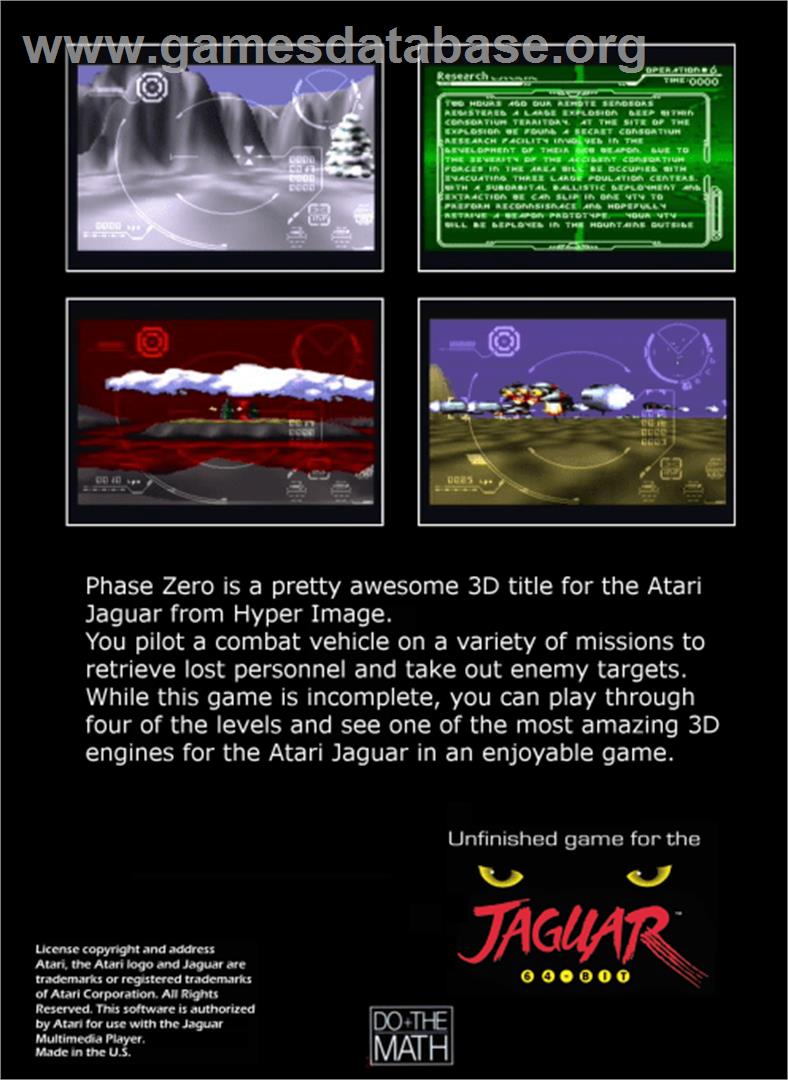 Phase Zero - Atari Jaguar - Artwork - Box Back