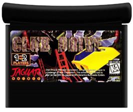 Cartridge artwork for Club Drive on the Atari Jaguar.