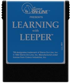 Cartridge artwork for Learning with Leeper on the Coleco Vision.