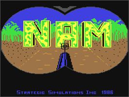 Title screen of Nam on the Commodore 64.