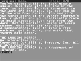 Title screen of The Lurking Horror on the Commodore 64.